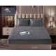 Husă de pat, Topper, 2 persoane, catifea, 140x200cm, 3 piese, cu elastic, gri închis, HPT406